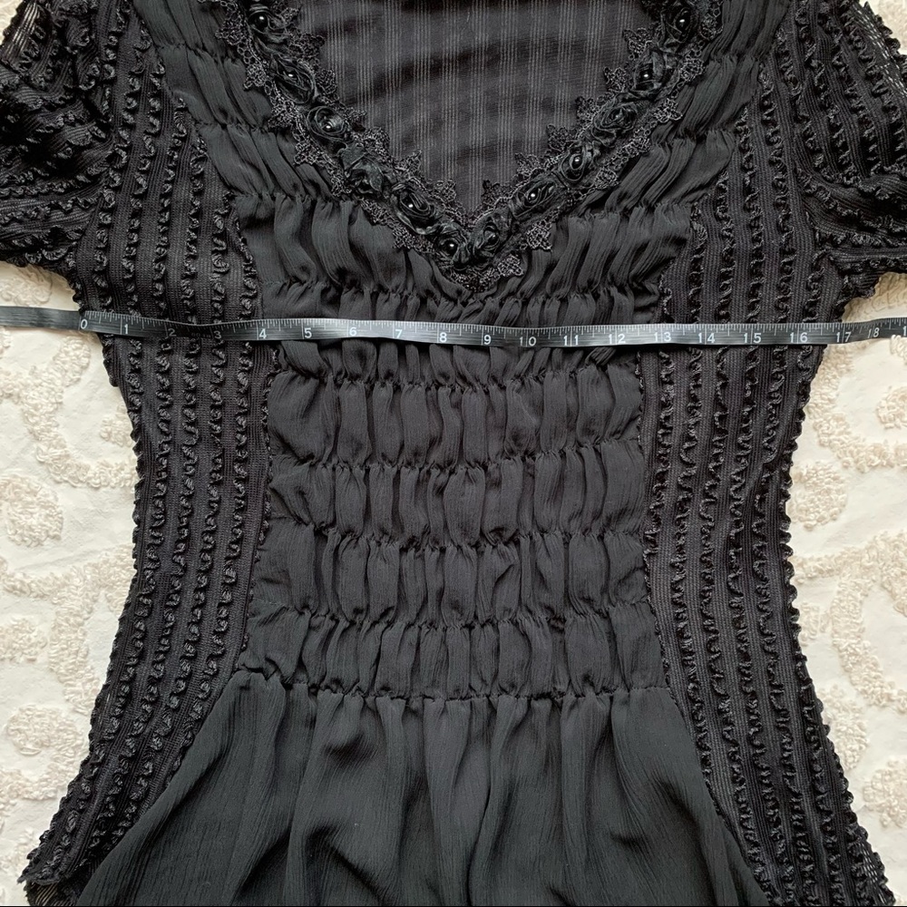 Gothic Ruffle Lace Layered top small - Picture 3 of 12